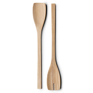 Ensemble de couverts en bois royal de 2 ustensiles de cuisine avec couverts parfaits finis naturels pour une utilisation élégante des repas et de la vaisselle - Product Image 1