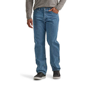 Jean pour homme grande taille, coupe large droite et ample, en denim écologique, design durable, tissu épais et doux, style personnalisé - Product Image 1