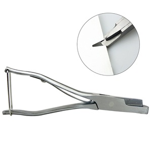 Thép không gỉ hình chữ V u-clip kìm dễ dàng để thực hiện và hoạt động lợn Tai notcher kẹp với cong ngón tay lưỡi - Product Image 2