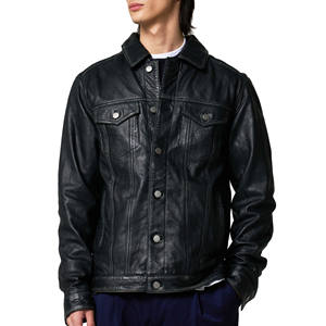 Veste en cuir pur pour hommes Nouveau style avec fermeture éclair Logo personnalisé Votre propre conception Veste d'hiver en cuir pour hommes - Product Image 2