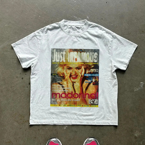 American Fashion Men's Loose Short <b>T</b>-<b>shirt</b> Oversized Letter Printing Gothic Casual Joker Street Wear 100% Cotton Hip-Hop Style - Product Image 1