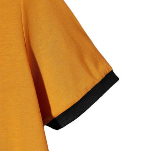 Camisetas transpirables para hombre, camisetas de manga corta de algodón con cuello redondo y bloque de Color a la moda con logotipo personalizado, ropa informal para exteriores - Product Image 3