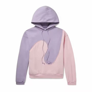 Wholesale Custom <b>Oversized</b> French Terry Custom High Quality Embroidered Logo Panelled Cotton <b>Fleece</b> Pullover <b>Hoodie</b> for <b>Men</b> - Product Image 4