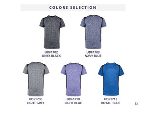 ULTIFRESH T-shirt unisexe à col ras du cou 170 g/m² Microfibre Heather Edge Polyester Sports Jersey Tee pour hommes UDF17 - Product Image 5