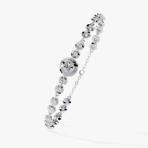 Bracelet tennis Moissanite en or blanc avec diamant de laboratoire avec diamant rond pour cadeau d'anniversaire - Product Image 3