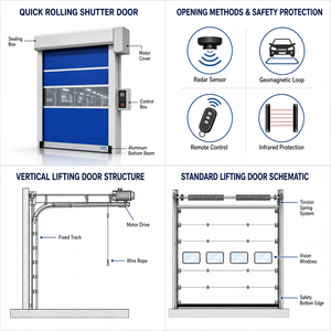 Porte Industriali ad Alta Velocità, Serrande Avvolgibili <span class=keywords><strong>in</strong></span> PVC Antivento, Impermeabili e Termoisolanti, Avvio Rapido con Telecomando per Uso Esterno - Product Image 6