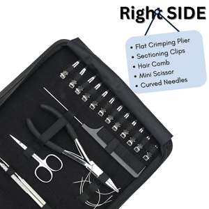 New Hair Extension Tools Kit with <b>Tape</b> Sealing Plier <b>Micro</b> Bead Locking Crimper Release Plier Loop Hook C-Type Needles & Clips - Product Image 4