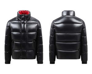 Parka d'hiver épaisse à capuche en toile imperméable décontractée respirante avec fermeture éclair sur le devant pour hommes - Product Image 1