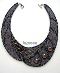 Collar de cadena con cuentas de estilo vintage con cuello bordado para ocasiones de fiesta - Product Image 4