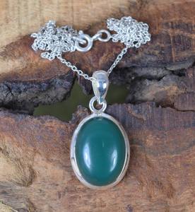 จี้925 925เงินสเตอร์ลิงสีเขียวนิลพร้อมจี้อัญมณีเครื่องประดับสำหรับผู้หญิงของขวัญแต่งงานที่สมบูรณ์แบบ - Product Image 4