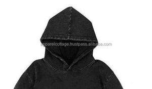 Acid Wash Hoodie 100%Cotton Pullover Kangaroo Pocket Men's Hoodies & Sweatshirts Custom Printing and Embroidery <b>Vintage</b> <b>Sweater</b> - Product Image 3