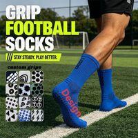 Chaussettes de football personnalisées à forte valeur ajoutée Chaussettes à prise en main d'usine Chaussettes antidérapantes