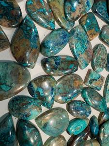 IGI certificado Natural azurita malaquita cabujón corte ovalado 9mm azul verde piedra preciosa cuarzo y ópalo Material 8mm Altura tamaño libre - Product Image 6