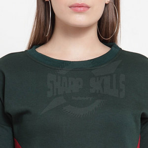 Sudaderas de invierno informales con logotipo impreso personalizado para mujer, sudaderas con logotipo frontal fabricado en Pakistán de Color sólido - Product Image 6