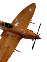 Maquette d'avion Spitfire gravée en bois d'acajou, fabrication vietnamienne