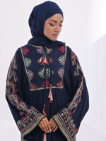 Abaya ouverte de luxe pour adultes, style ethnique, en polyester respirant, coupe ample, longueur ras du sol, brodée, décontractée et modeste, vente en gros