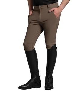 กางเกงขี่ม้าสตรีแบบสั่งทำพิเศษ ขายดี OEM แบบเต็มตัว ซิลิโคนกันลื่น สำหรับขี่ม้า ผ้ายืด/ไนลอน ลายเสือดาว มีเชือกผูก - Product Image 1