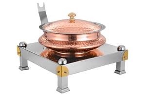 Custom Antique Handmade Table <b>Top</b> Stainless Steel Chafing Dish Durable with Stylish Classic Shape and Lid - Product Image 5