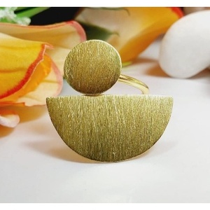 Brass <b>Ring</b> 18K Rose Gold Plating Unisex Food Pattern Fashionable Vintage Statement Christian Gift - Product Image 3