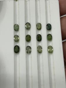 พลอยแซฟไฟร์สีเขียวธรรมชาติทรงรีเจียระไน  สำหรับทำเครื่องประดับแฮนด์เมด ขายส่งจำนวนมาก คุณภาพพรีเมียม - Product Image 5
