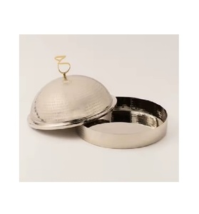 หม้อเสิร์ฟพร้อมที่จับทองเหลืองพร้อมฝาปิดสำหรับแกงกะหรี่ Biryani Dal ผักเสิร์ฟในโรงแรมร้านอาหารบ้าน - Product Image 1