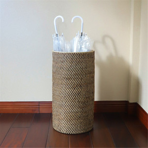 Handmade Rattan Woven Storage Bucket Bright Home Decor Umbrella Exercise Mat Storage Bucket Living Room Bedroom Decor - Product Image 4
