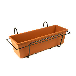 Jardinière classique fixe pour balcon de 50 cm avec plateau en plastique - Product Image 1