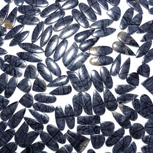 Picasso jaspe par de piedras preciosas sueltas lote pulido a mano Picasso piedra preciosa rara negro Picasso jaspe cabujones para suministros de joyería - Product Image 4