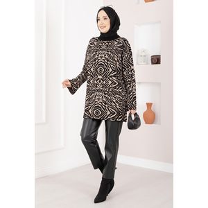Pull en tricot à imprimé zèbre pour femmes, taille plus, tricot respirant pour l'automne et l'hiver, logo personnalisé, style décontracté - Product Image 3