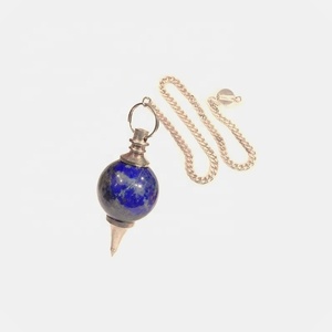 Lapislázuli de piedra Natural, Bola de Reiki, péndulo, Chakra, cristal curativo, Bola de meditación, péndulo con bolsa gratis - Product Image 2