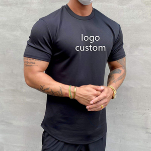 OEM ขนาดใหญ่ที่กําหนดเองยิมเสื้อยืดผ้าฝ้ายสแปนเด็กซ์ธรรมดาการฝึกอบรมติดตั้งเสื้อยืดที่กําหนดเองกล้ามเนื้อฟิตเนสบุรุษสลิมฟิตกีฬาเสื้อ T - Product Image 5