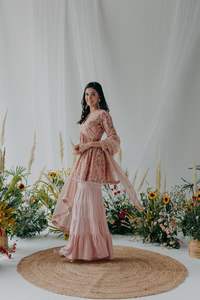 Vente en gros de tissu de coton Kurti imprimé numériquement avec manche complète et Sharara avec Dupatta - Product Image 2