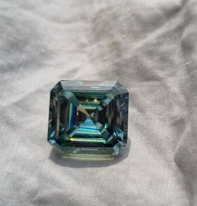 38 CT สีน้ำเงิน Moissanite VVS Lab สร้างเครื่องประดับจี้เพชรและชุดแหวนพลอยเทอร์ควอยซ์สำหรับเธอ - Product Image 3