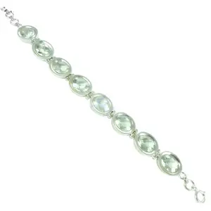 Bracelet jonc pour femme en or rose plaqué, améthyste verte - Bijoux religieux chrétiens - Product Image 1