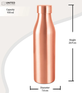 Bouteilles d'eau en cuivre pur de haute qualité disponibles dans différents styles pour une consommation directe avec un emballage de qualité supérieure - Product Image 3