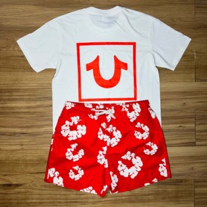 Ensemble de t-shirts et shorts en coton à la mode d'été pour hommes, taille moyenne, couleur unie avec bermudas, logo personnalisé - Product Image 6