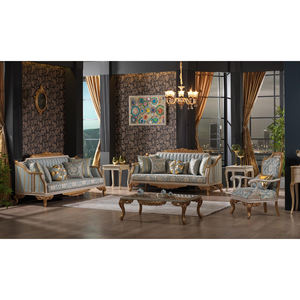 Conjunto de sofás modernos, tapizados en oro real, diseño antiguo de primera calidad, mueble seccional - Product Image 1