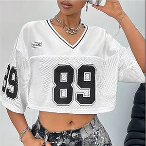 Fashion Women <b>Crop</b> <b>Top</b> Shirt Lightweight Cotton Breathable Fabric Ideal for Streetwear Gym Wear and Casual Fashion Use - Product Image 4