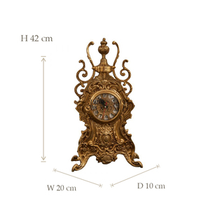 Antique brass ornate <b>mantel</b> clock with vintage decorative design luxury handmade classic timepiece for elegant interior decor - Product Image 5