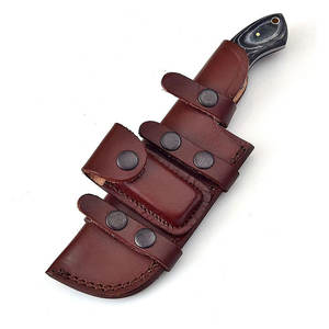 Damascus Steel Tracker <b>Knife</b> Handmade Outdoor Camping Bushcraft Utility <b>Knife</b> With Comfortable Wood Handle - Product Image 4