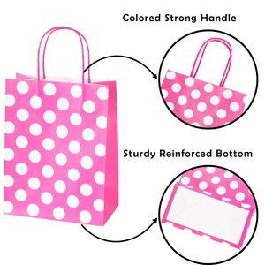 Bolsas de Papel para Compras con Estampado Digital de Puntos de Colores, Asas de Cuerda de Algodón, Papel Reciclable, Estilo Clásico para Regalos y Manualidades - Product Image 4