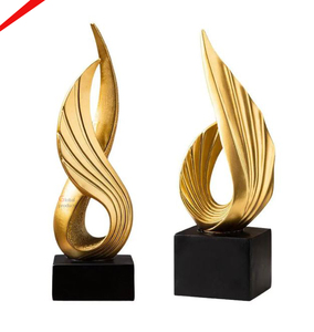 Escultura decorativa de aluminio y Metal con diseño de hoja con acabado plateado de primera calidad para el hogar, salas de estar, Hotel - Product Image 5