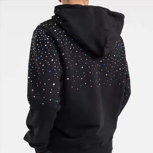 เสื้อฮู้ดสไตล์สตรีทแวร์ของผู้ชายปรับแต่งได้เสื้อสวมหัวโอเวอร์ไซส์กันแดดซีดด้วยพลอยเทียมสไตล์ฮิปฮอปสำหรับฤดูหนาว - Product Image 4