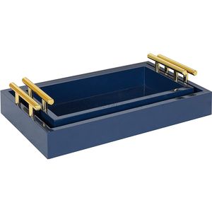 Ensemble de plateaux en bois New Look de couleur bleu foncé classique avec un design minimaliste et une forme polyvalente pour toutes les occasions spéciales - Product Image 5