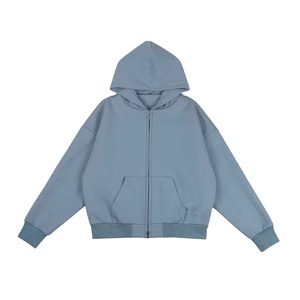 Sweat à capuche personnalisé épais délavé à l'acide 500 g/m² respirant vieilli brodé haute qualité vente en gros 100 % coton - Product Image 1