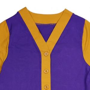 Purple and <b>Gold</b> Knitted <b>Cardigan</b> Sweaters V-Neck Patchwork Embroidery Custom Design Winter Unisex - Product Image 2