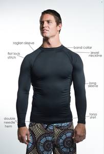 Vente en gros OEM Chemise solide en élasthanne à manches longues avec compression et protection contre les éruptions cutanées pour hommes Gym personnalisée à manches longues - Product Image 5