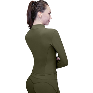 Activity Wear Top Full Zip <b>Jacket</b> Women Lightweight Stretchy <b>Yoga</b> Training Soft Comfort Nylon Spandex Fabric - Product Image 2