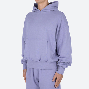 Sweat à capuche en molleton épais de coton de haute qualité, logo personnalisé brodé, épaules tombantes, respirant, écologique - Product Image 2