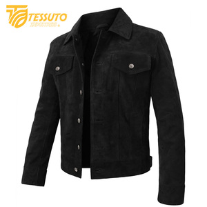 Chaqueta de cuero para hombre de la mejor calidad, nueva chaqueta de cuero de gamuza para hombre, chaquetas de cuero Tessuto de estilo clásico transpirable - Product Image 3